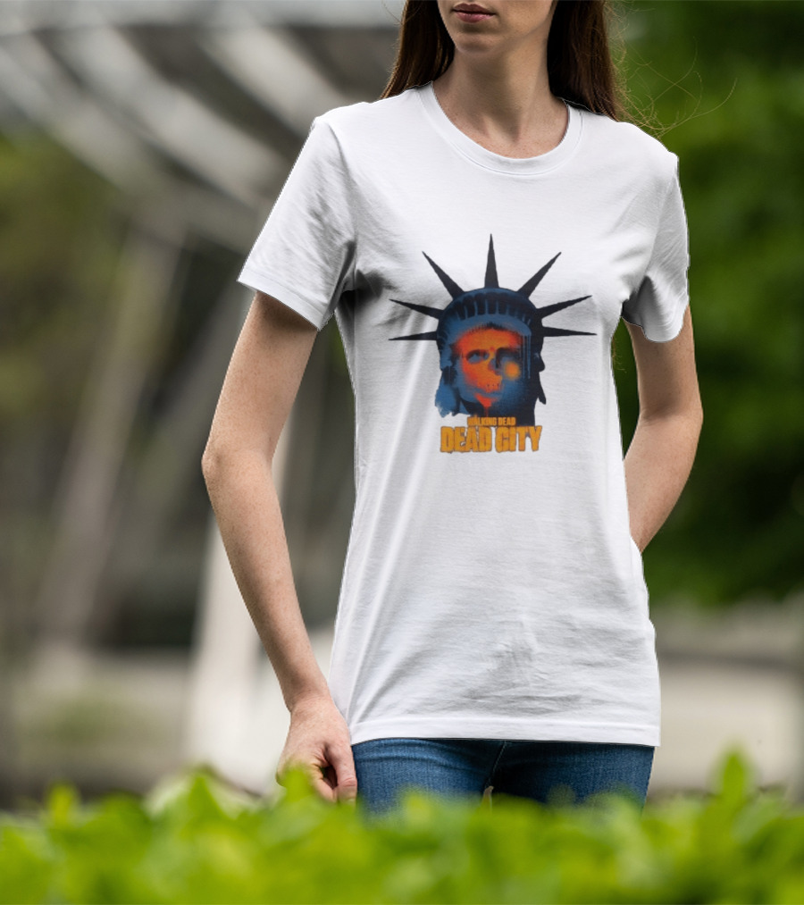 Walking Dead Dead City Statue Skull Graffiti T-Shirt
