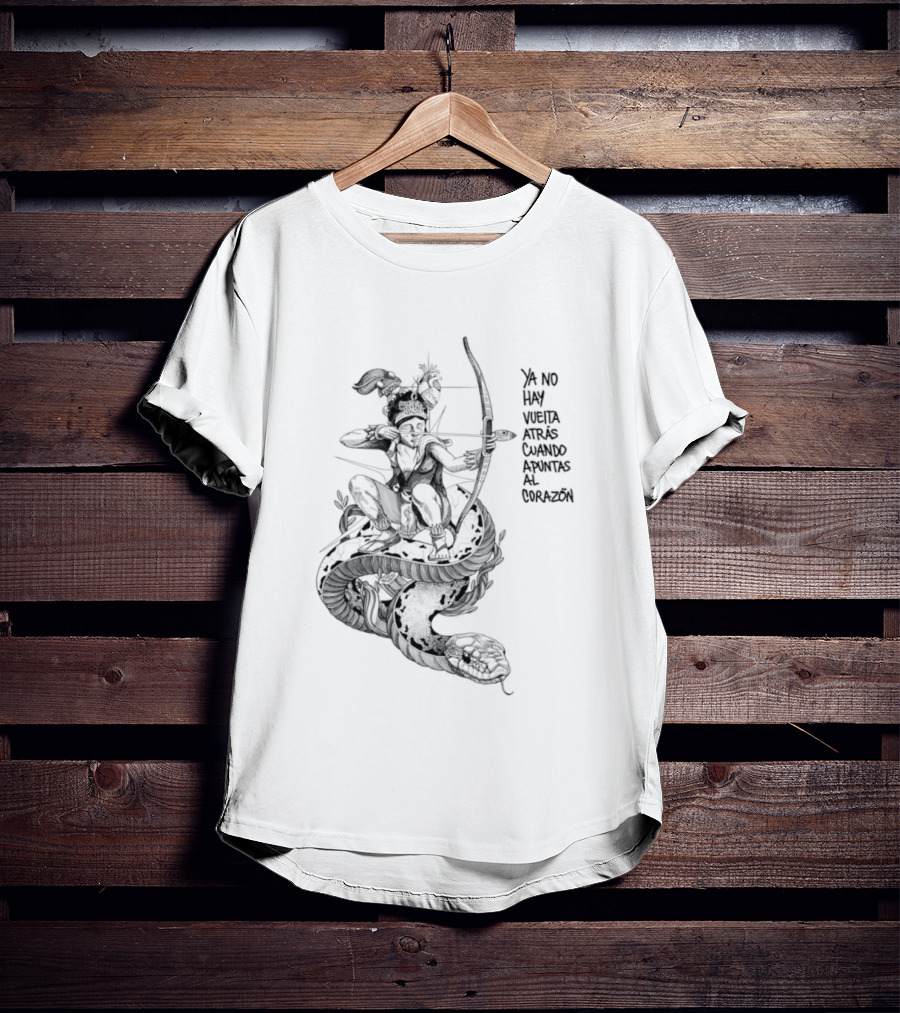 Ya No Hay Vuelta Atrás Cuando Apuntas Al Corazón Arco Y Flecha Silueta T-Shirt