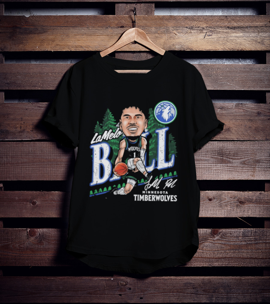 LaMelo Ball Minnesota Timberwolves Basketball Player Caricature T-Shirt