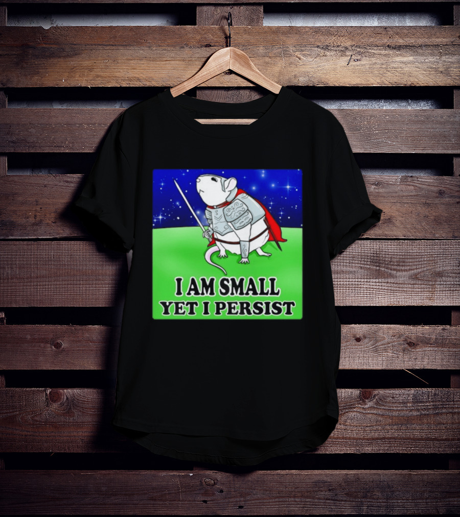 I Am Small Yet I Persist Knight Rat Armor Red Cape Stars T-Shirt