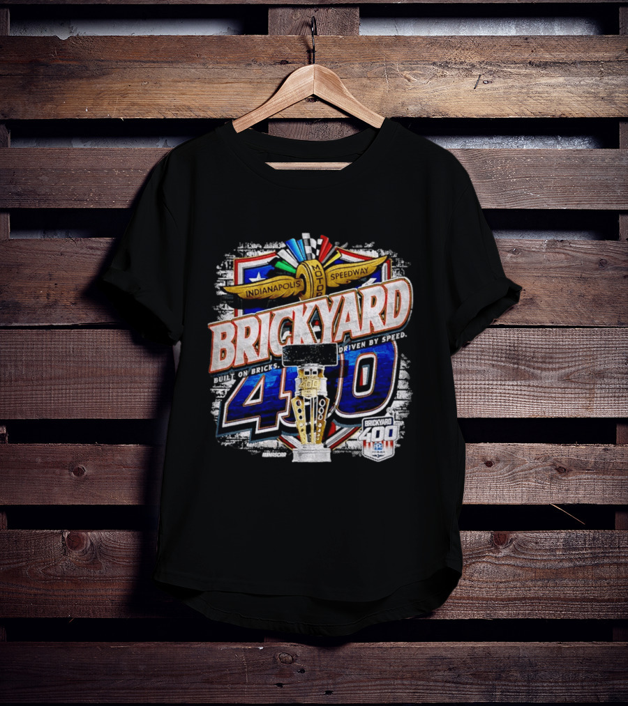 NASCAR Brickyard 400 Indianapolis Motor Speedway Built On Bricks Driven By Speed T-Shirt