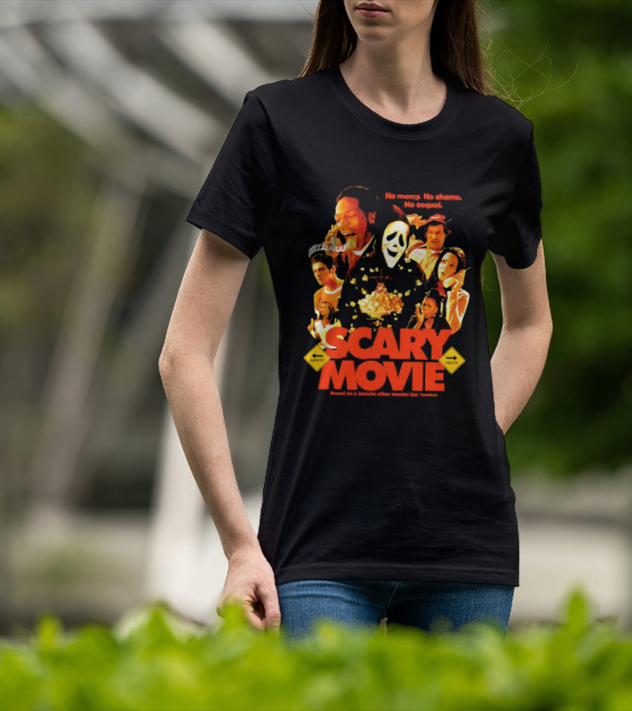 Scary Movie No Mercy No Shame No Sequel Spoof Characters Popcorn Scene T-Shirt