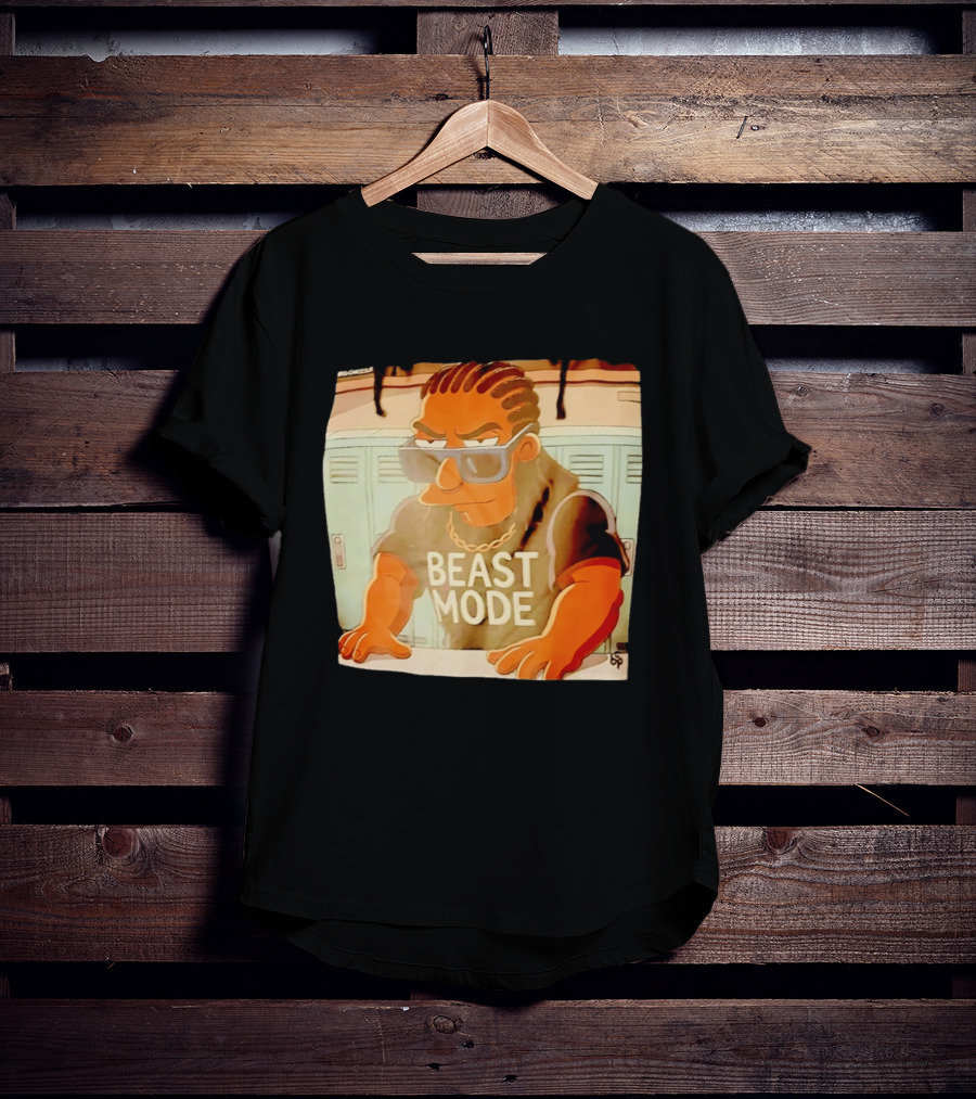 Simpson X Big Chrizzle Beast Mode Character In Sunglasses Locker Room Scene T-Shirt