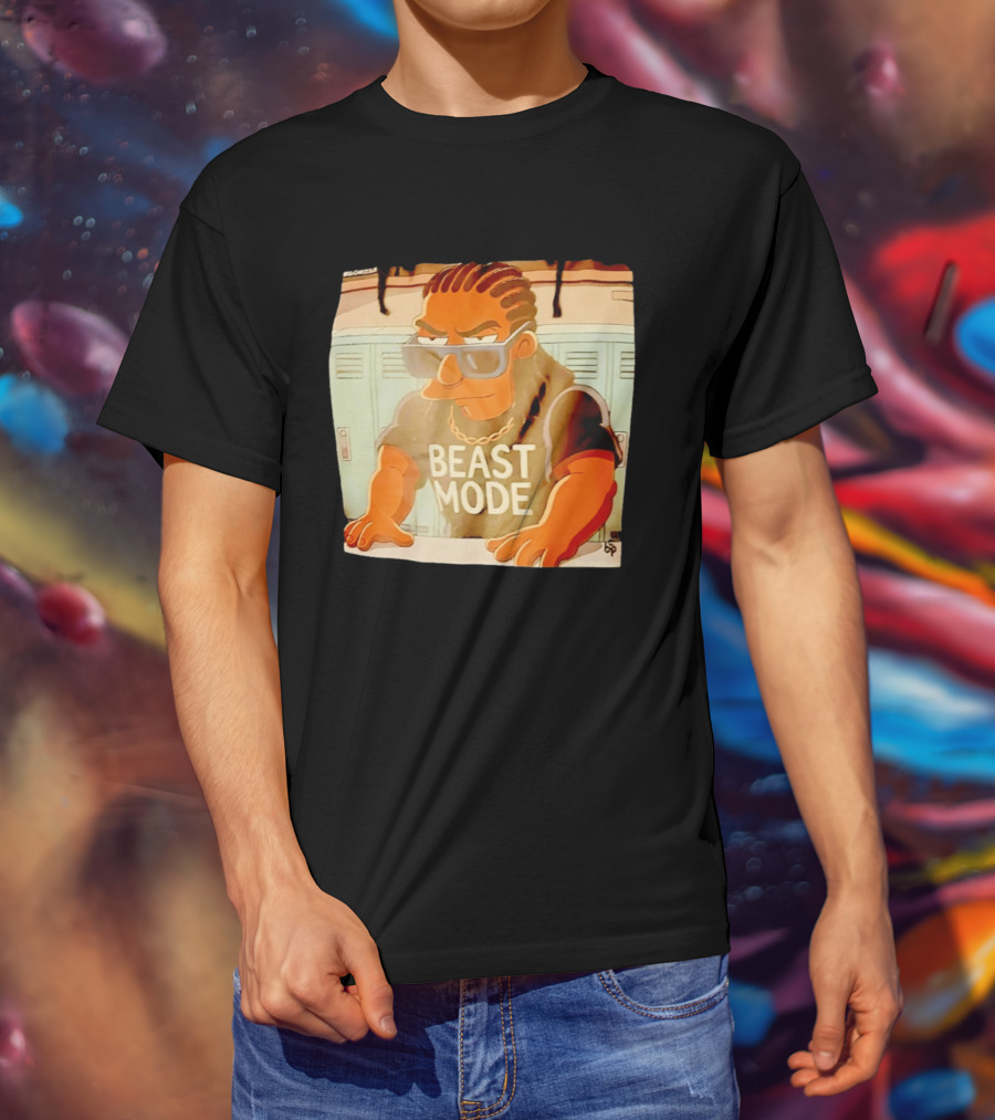 Simpson X Big Chrizzle Beast Mode Character In Sunglasses Locker Room Scene T-Shirt