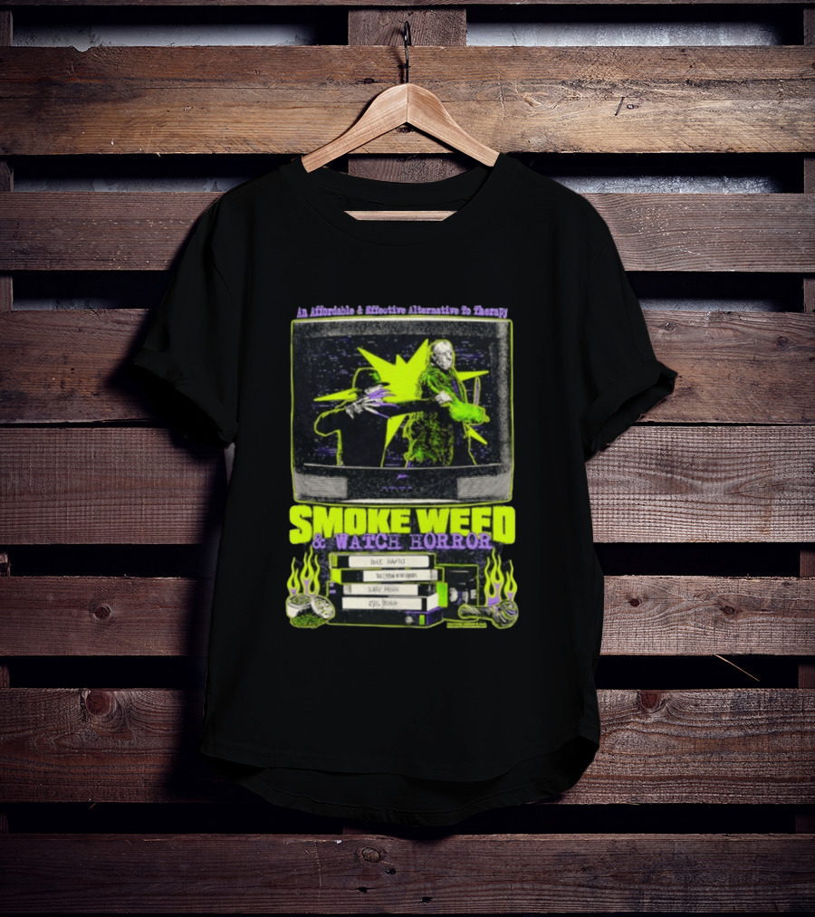 Affordable Effective Alternative Freddy Krueger Jason Voorhees Smoke Weed Horror T-Shirt