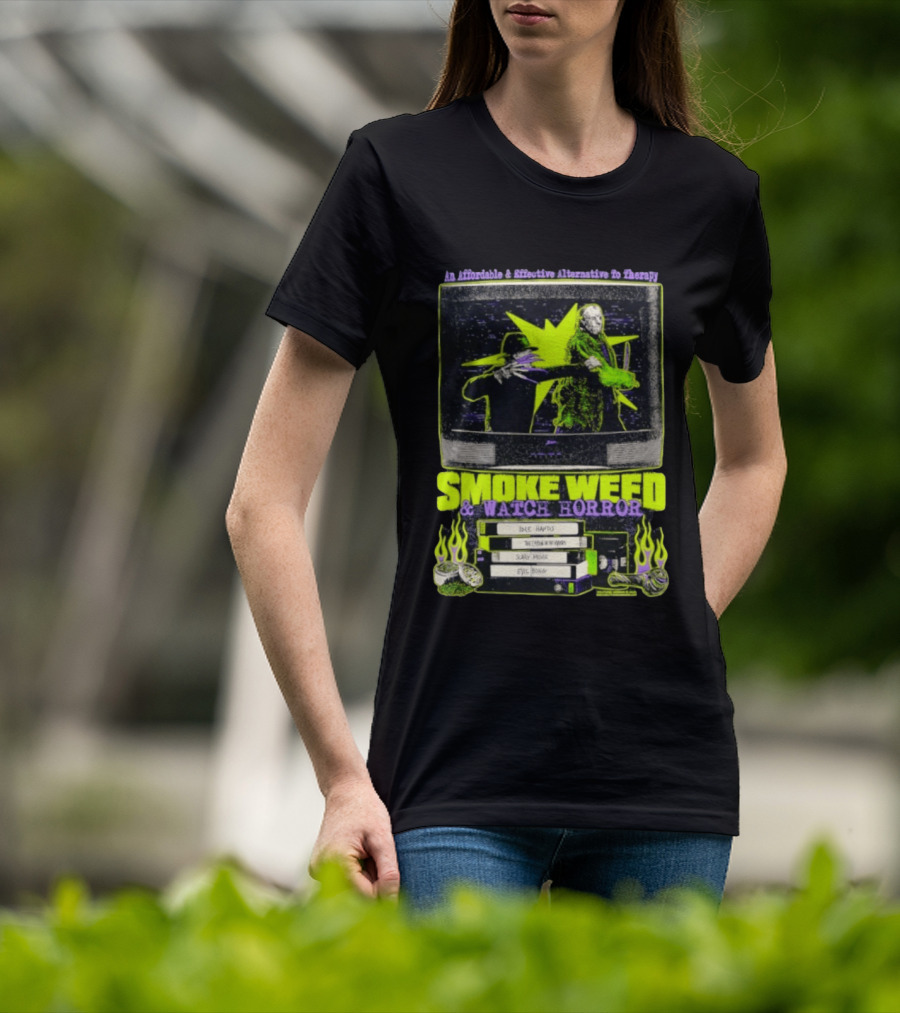 Affordable Effective Alternative Freddy Krueger Jason Voorhees Smoke Weed Horror T-Shirt