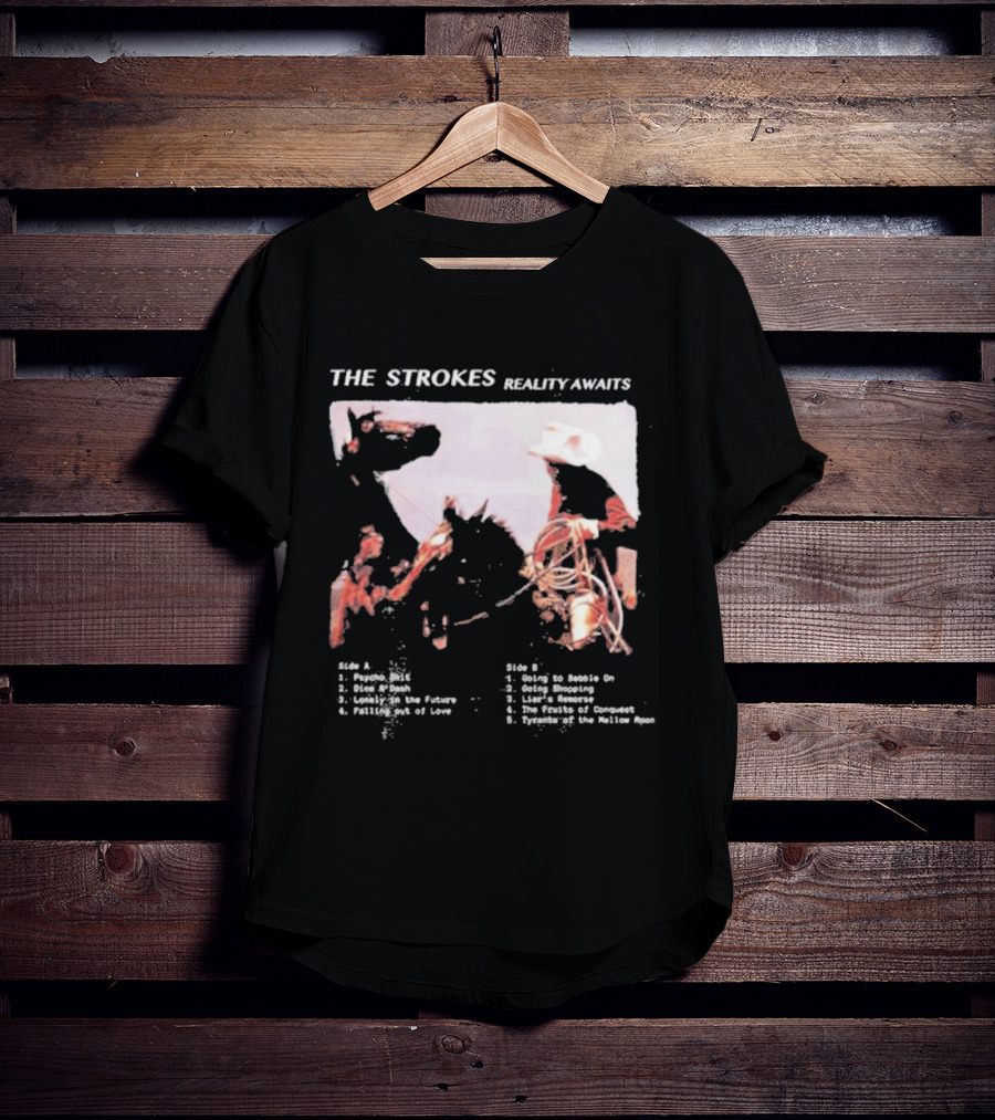 The Strokes Reality Awaits Tracklist Cowboy Imagery Future Nostalgia Space Cowboys T-Shirt