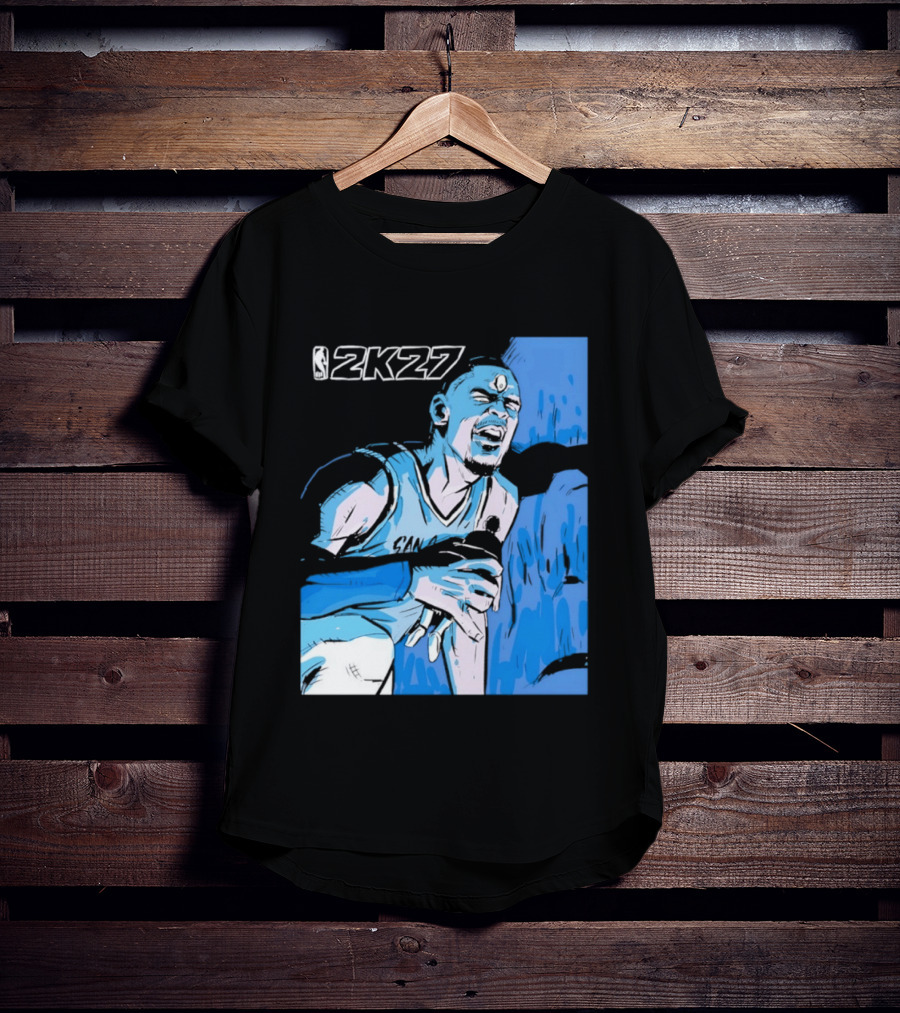 Victor Wembanyama NBA 2K27 Basketball Game Cover T-Shirt