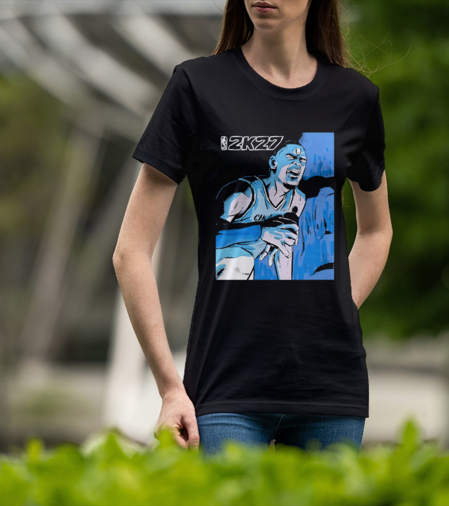 Victor Wembanyama NBA 2K27 Basketball Game Cover T-Shirt