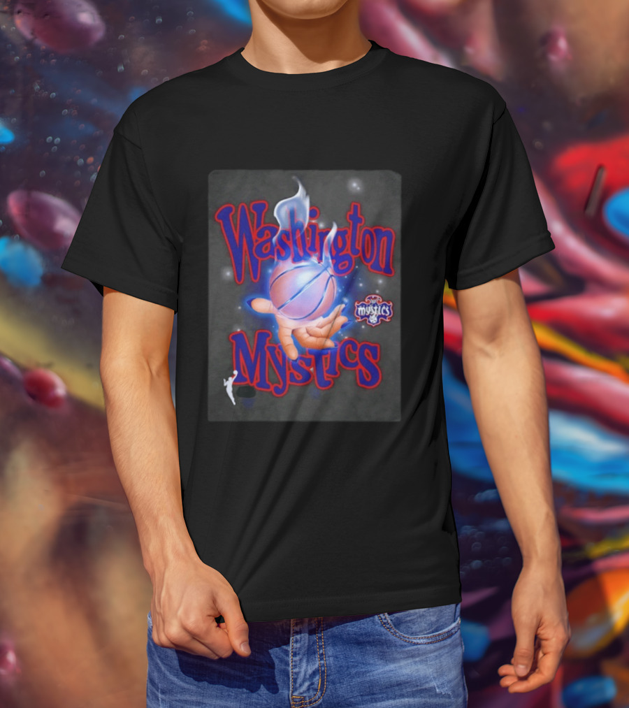 Washington Mystics WNBA Flaming Basketball Team Spirit T-Shirt
