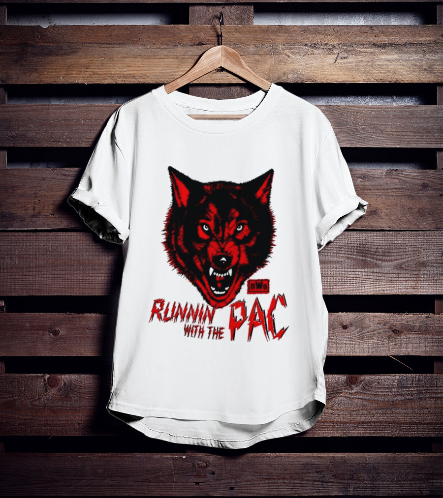 Runnin With The Pac Wolf NWo New World Order 2 Sided T-Shirt