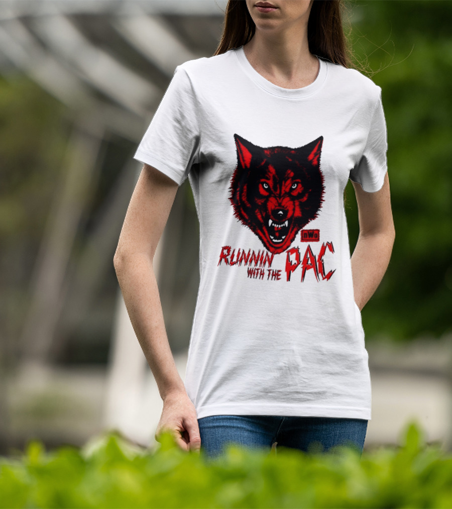 Runnin With The Pac Wolf NWo New World Order 2 Sided T-Shirt