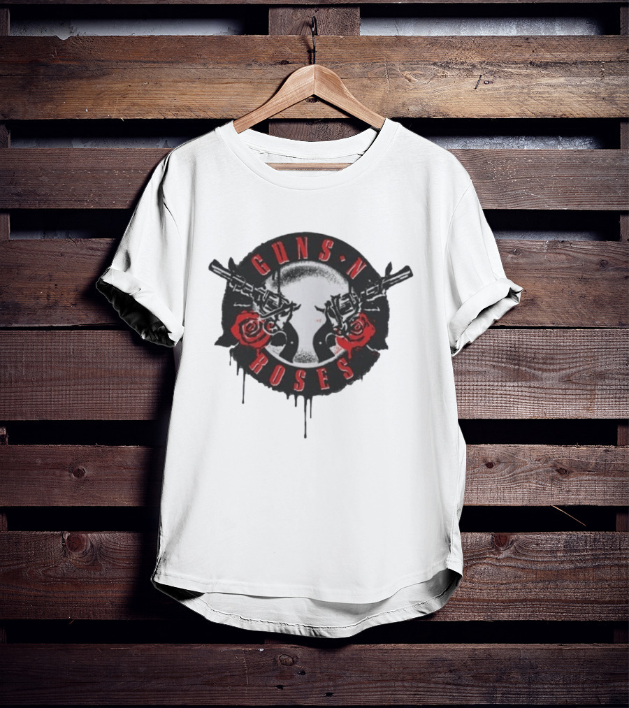 Guns N Roses World Tour 2026 Spray Painted Skull And Roses T-Shirt
