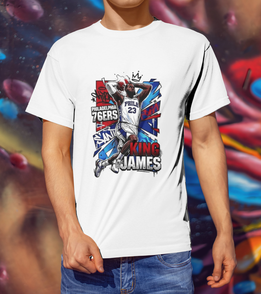 Philadelphia 76ers King James LeBron 2026 NBA Basketball T-Shirt