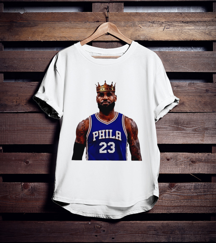 Lebron James 23 Phila Basketball King With Crown T-Shirt