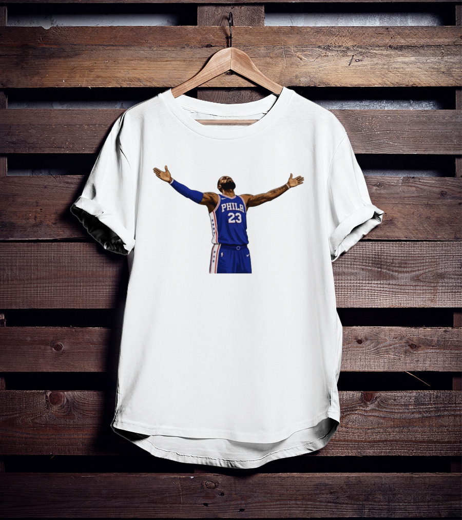 LeBron James Philadelphia 76ers Number 23 NBA Celebration Moment T-Shirt