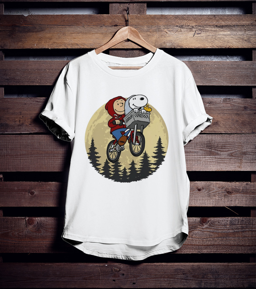Moon Ride Snoopy And Charlie Brown Bicycle Adventure T-Shirt