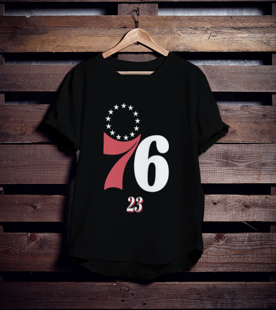 Philadelphia 76ers LeBron James 23 In The Paint Name And Number Royal 76ers T-Shirt