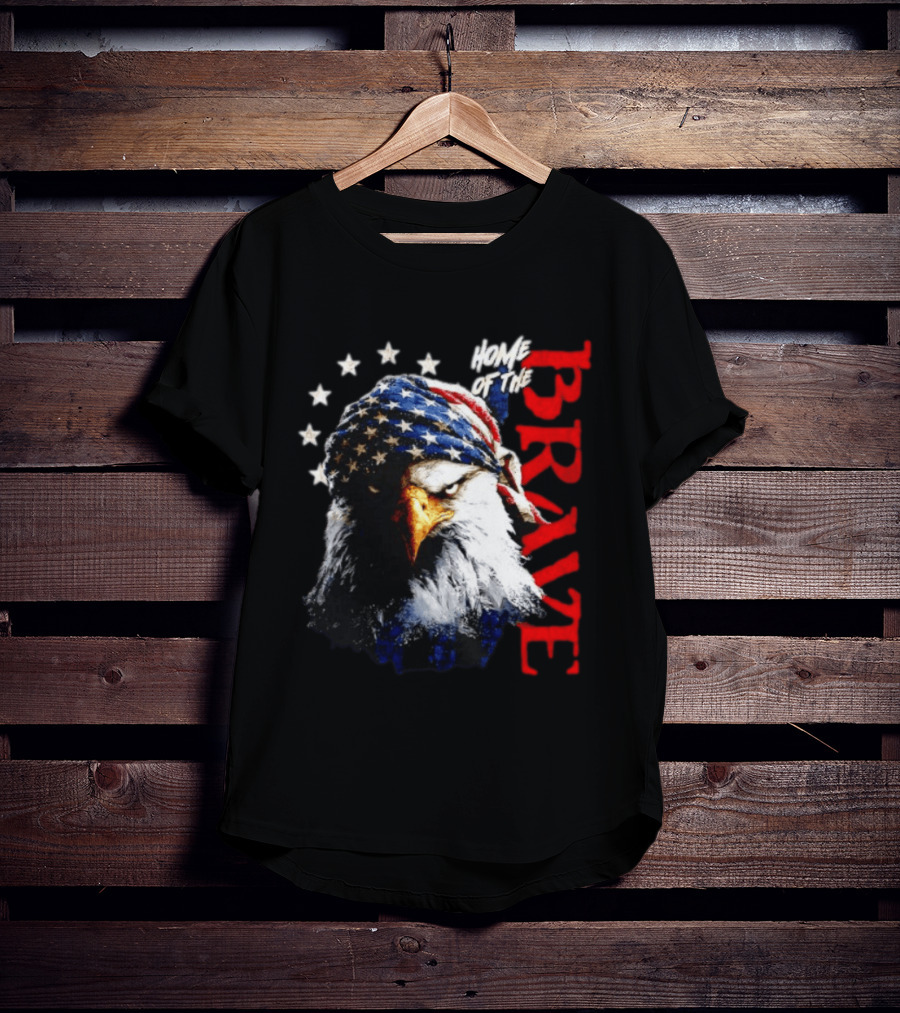 American Eagle Bandana Home Of The Brave Stars T-Shirt