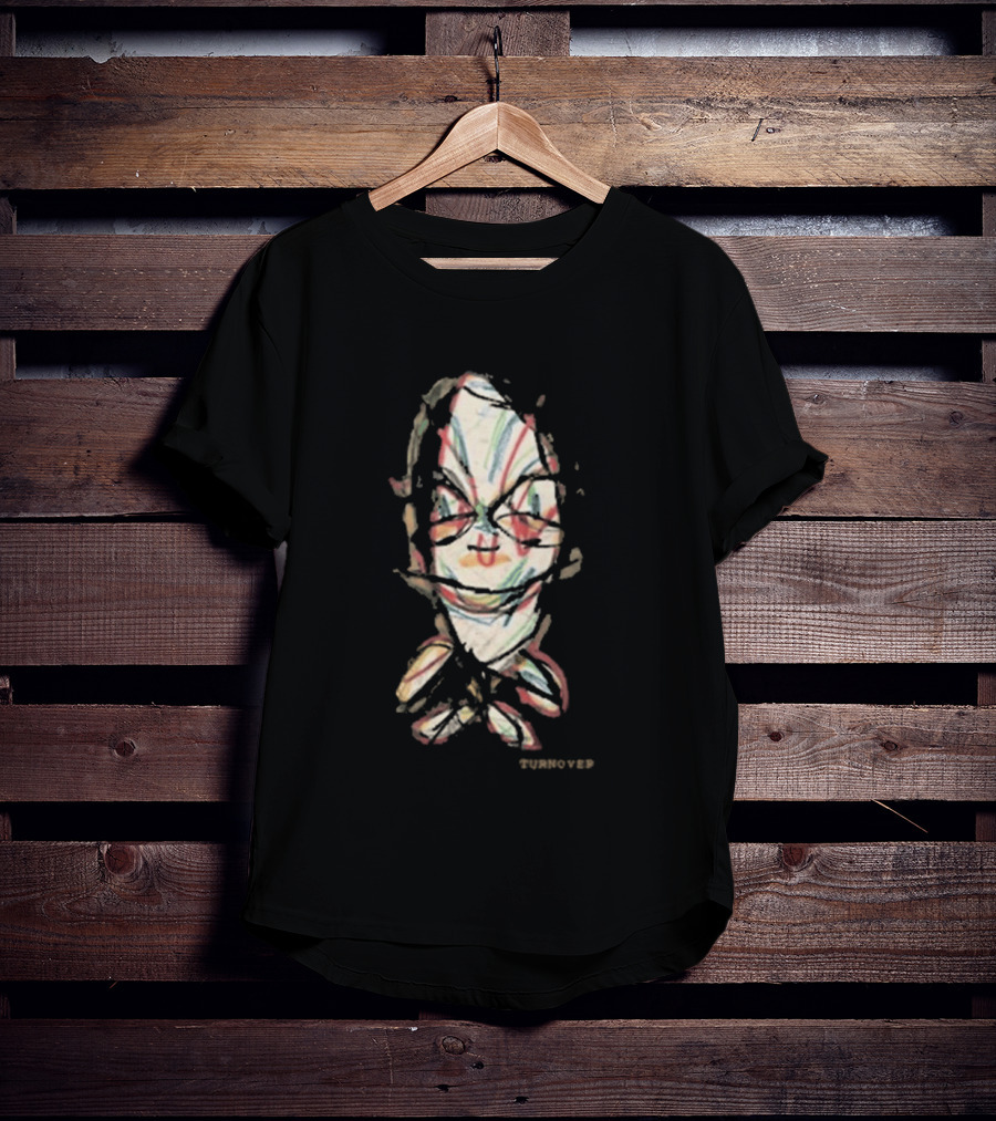 Turnover Store Bug Distorted Face Sketch T-Shirt