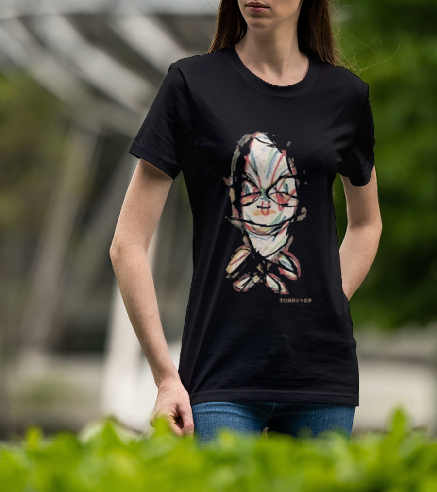 Turnover Store Bug Distorted Face Sketch T-Shirt