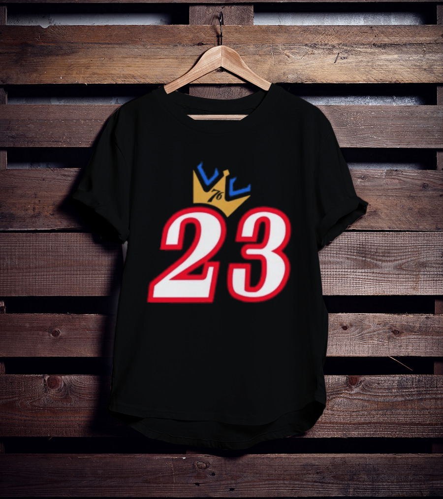 LeBron James 23 King Crown Philadelphia 76ers T-Shirt