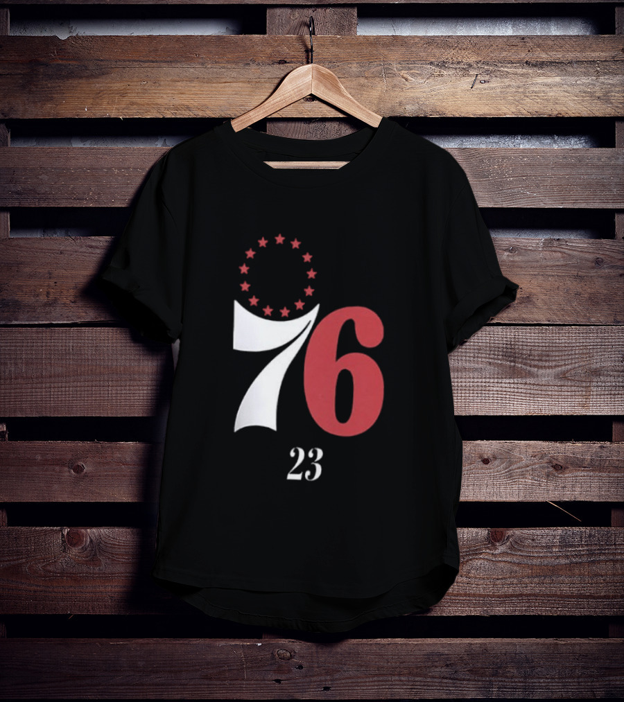 LeBron James Philadelphia 76ers Red In The Paint 23 Number 76 Stars T-Shirt