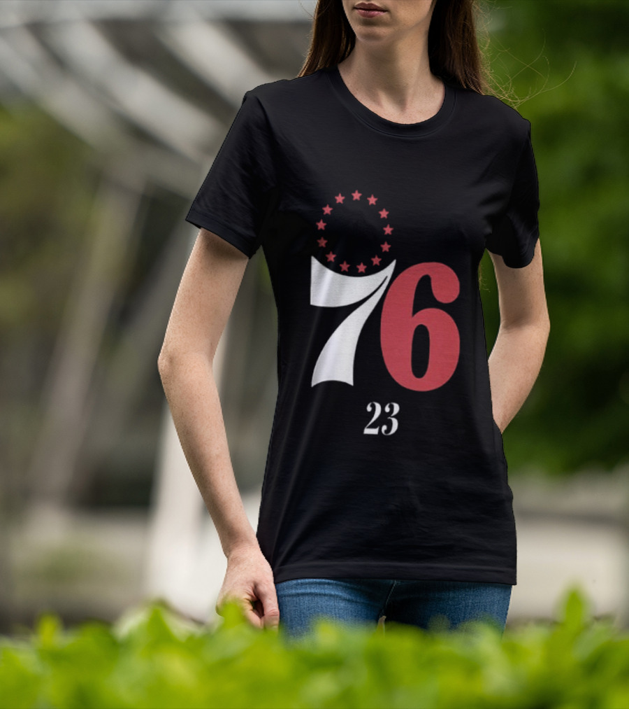 LeBron James Philadelphia 76ers Red In The Paint 23 Number 76 Stars T-Shirt