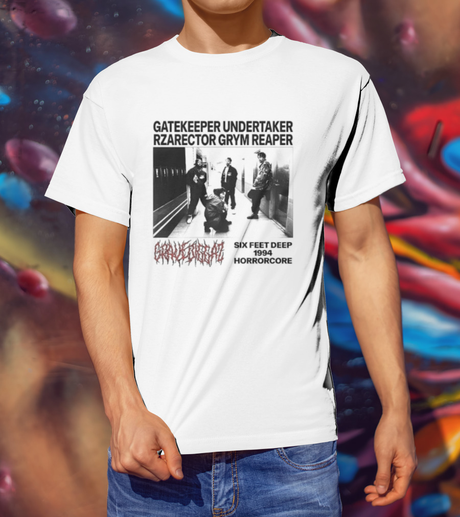 Gravediggaz Six Feet Deep 1994 Gatekeeper Undertaker Rzarector Grym Reaper Horrorcore T-Shirt