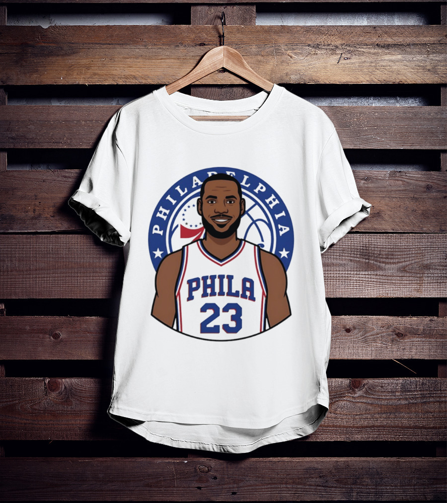 King James Philadelphia Phila 23 Basketball 76ers Star T-Shirt
