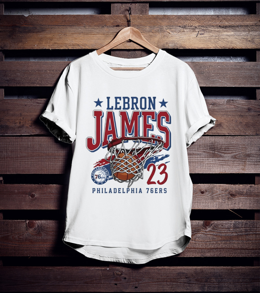 LeBron James Basketball 23 Hoop Philadelphia 76ers T-Shirt