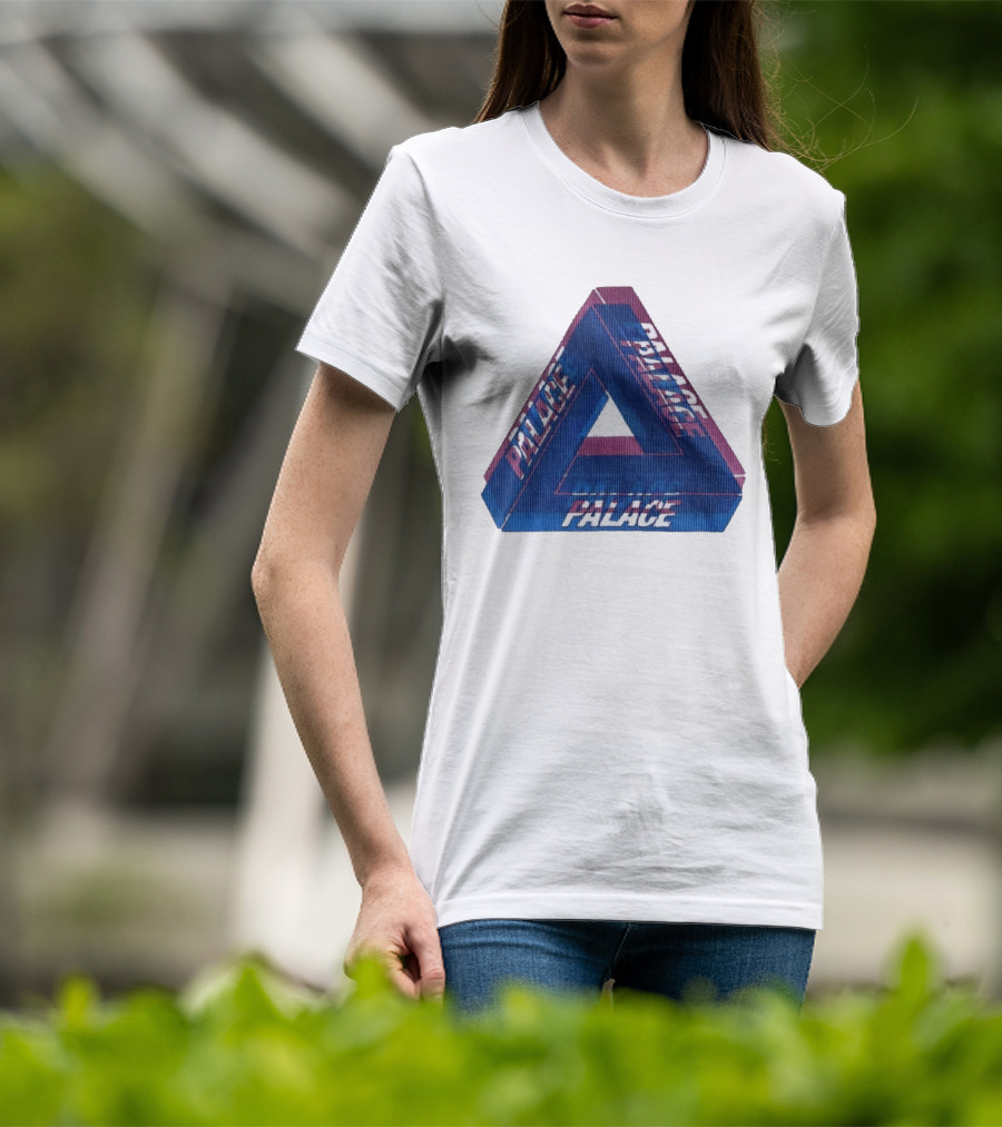 Palace Blur Tri Ferg Optical Illusion Triangles T-Shirt