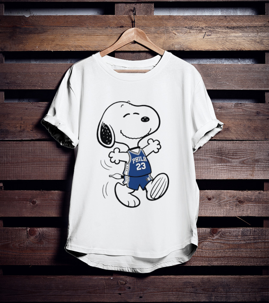 Snoopy Philly 23 Basketball Peanuts X LeBron James Philadelphia Sixer T-Shirt