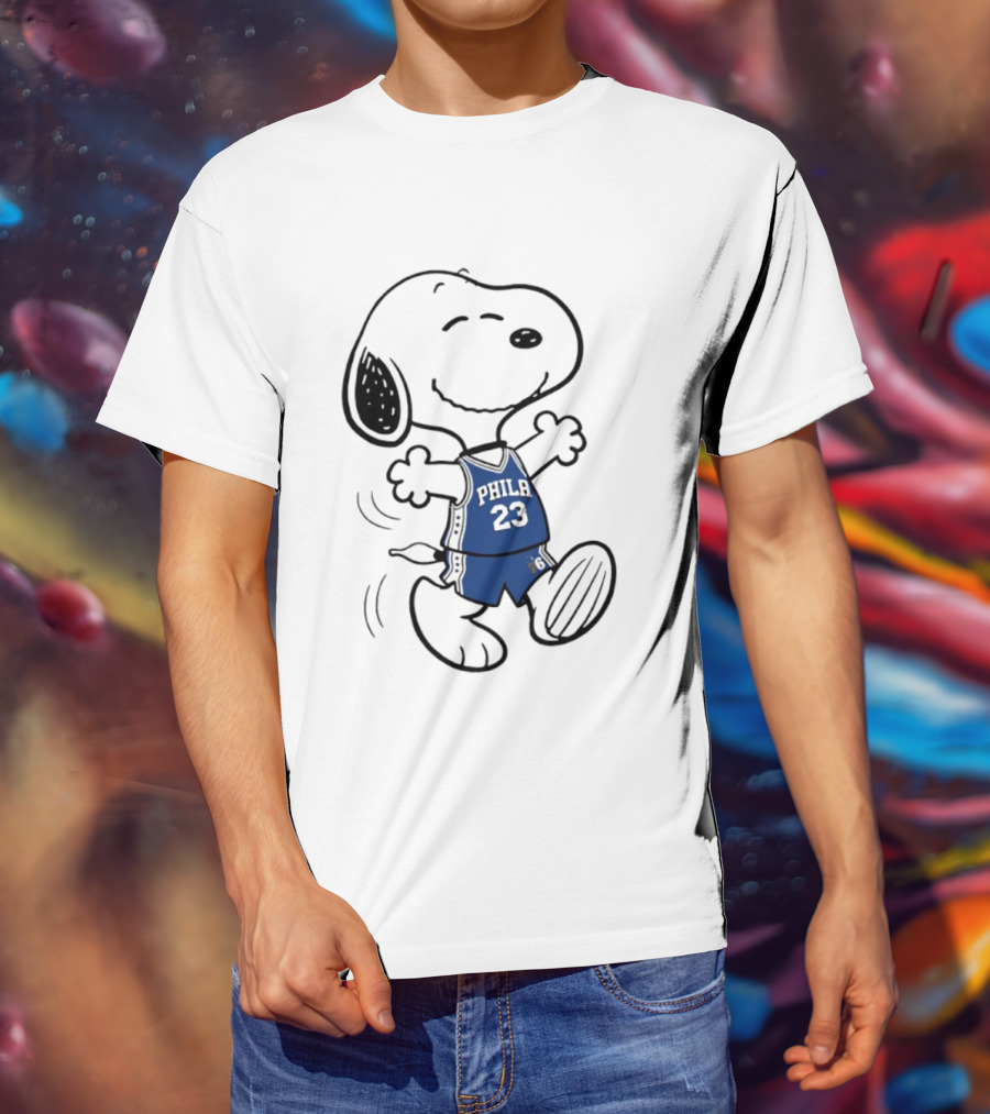 Snoopy Philly 23 Basketball Peanuts X LeBron James Philadelphia Sixer T-Shirt
