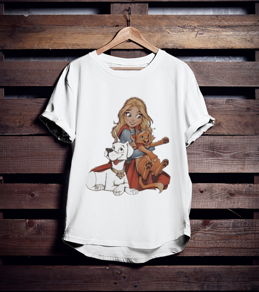 Supergirl Krypto Streaky Cartoon Characters Fun T-Shirt