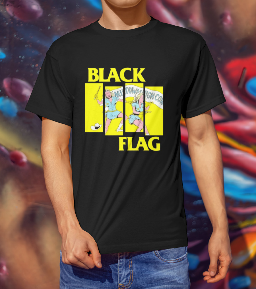 Black Flag Midtown High Comix Punk Rock Mid 20th Century T-Shirt