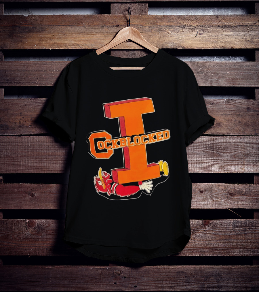 Cockblocked Illinois Fighting Illini Big I Defeat T-Shirt