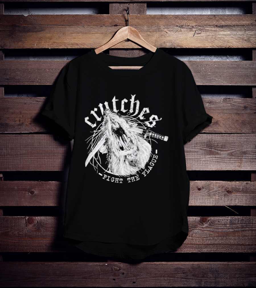 Crutches Fight The Plague Punk Hardcore Twig T-Shirt