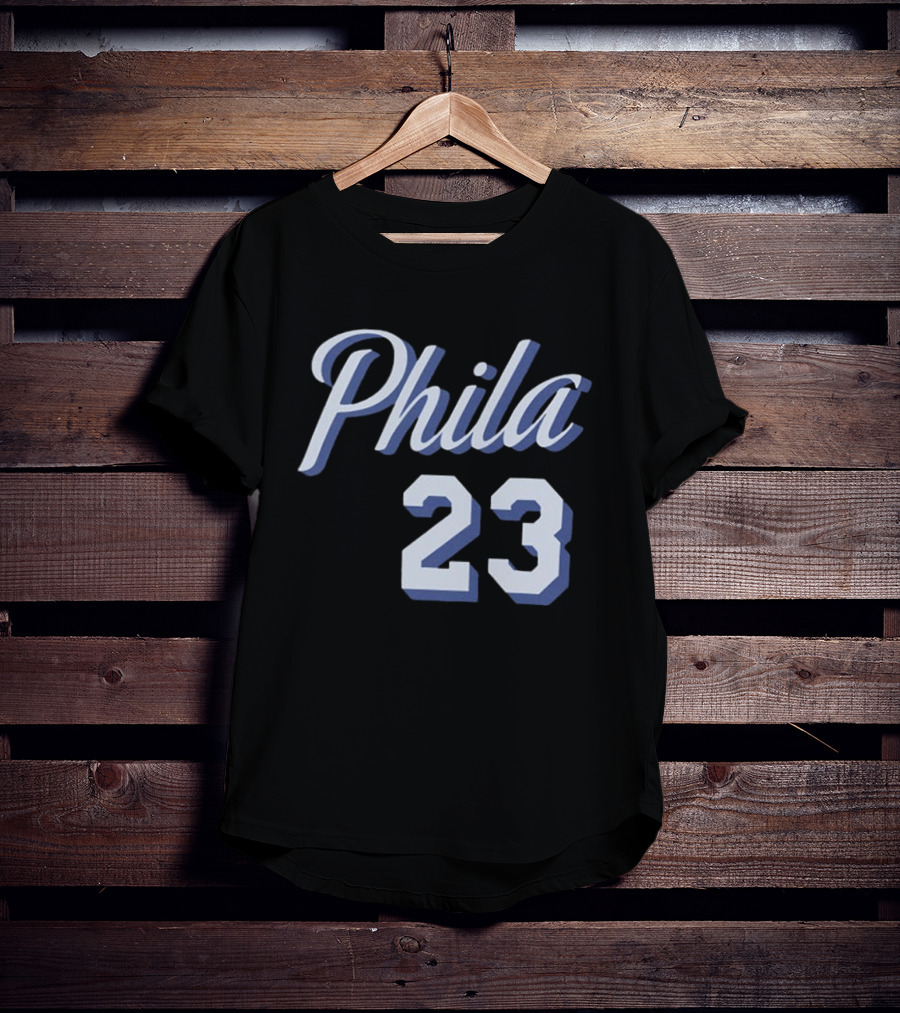 LeBron James 23 Phila 23 Philadelphia 76ers NBA Basketball Two Sided T-Shirt