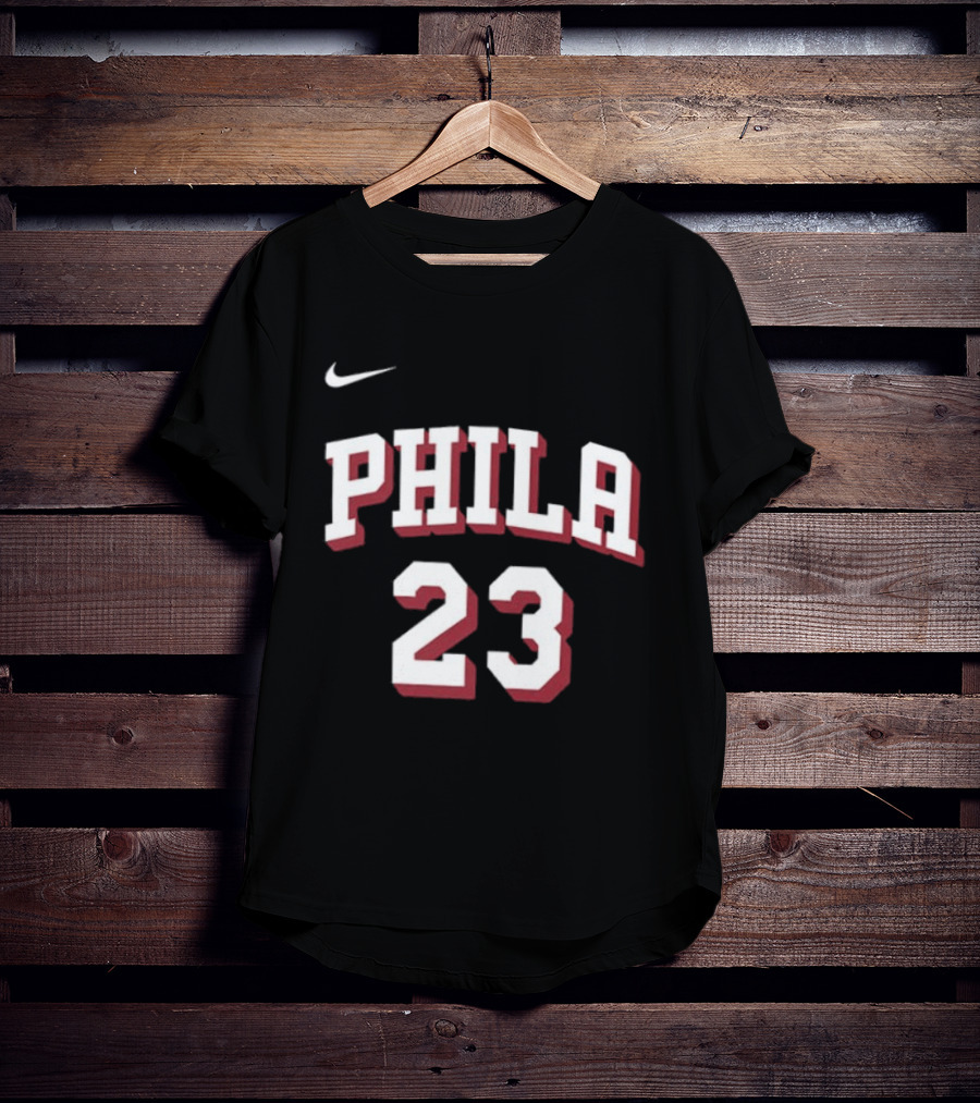 LeBron James 23 Phila 76ers Name Number Royal Nike T-Shirt