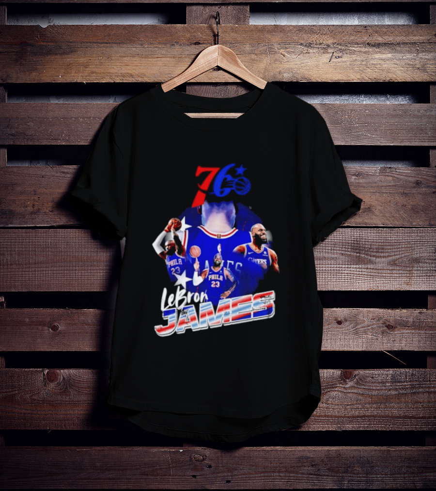 LeBron James Philadelphia 76ers 23 Player Collage T-Shirt