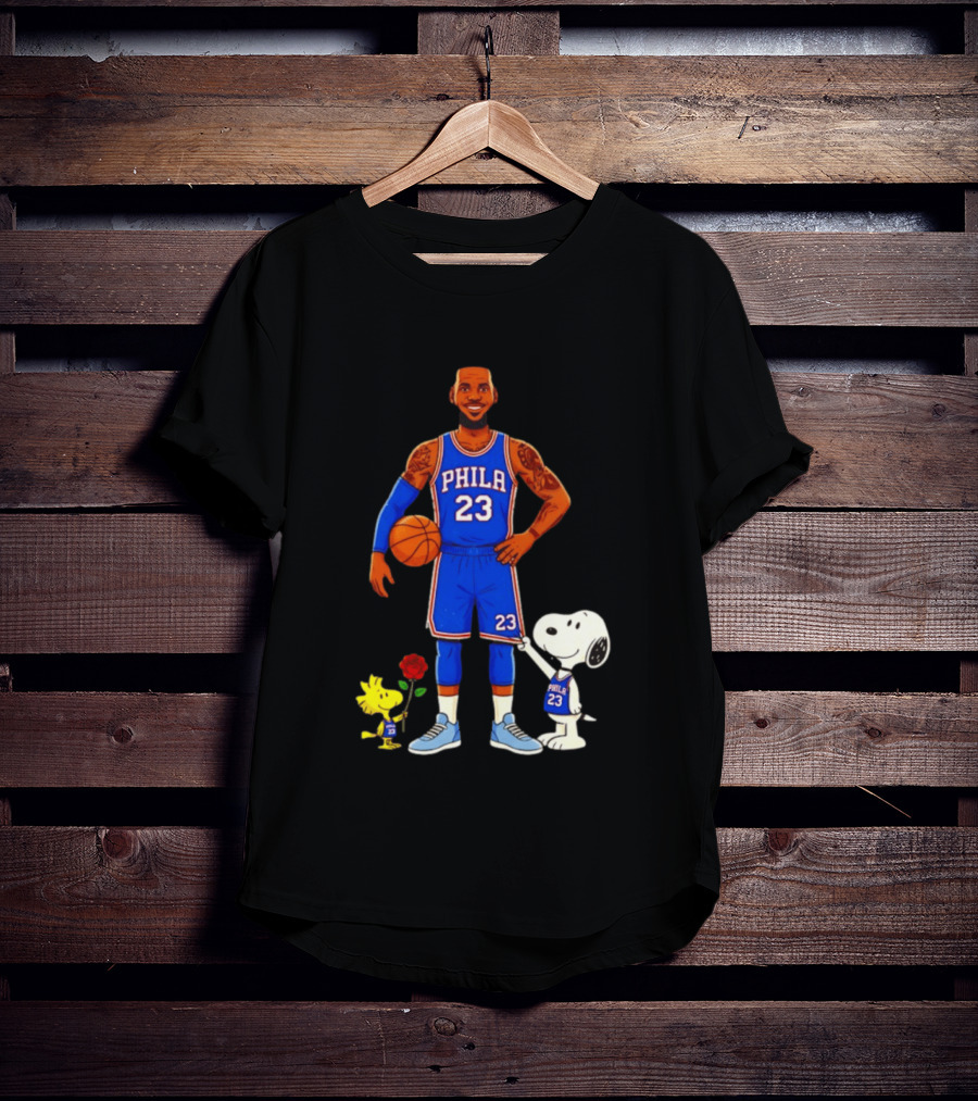 LeBron James Snoopy Woodstock Philadelphia Phila 23 Basketball T-Shirt