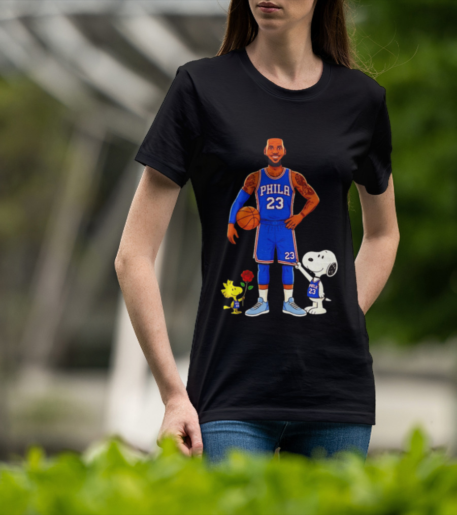 LeBron James Snoopy Woodstock Philadelphia Phila 23 Basketball T-Shirt