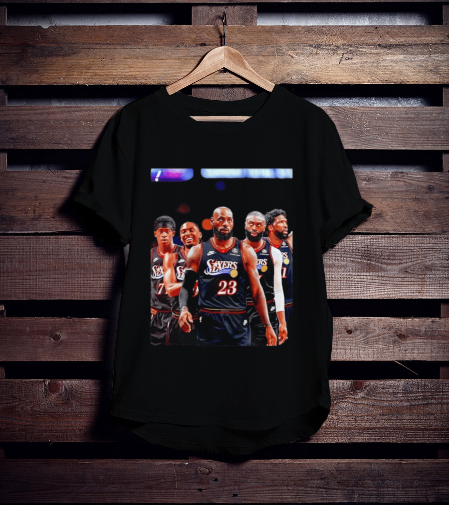 Tyrese Maxey VJ Edgecombe Jaylen Brown LeBron James Joel Embiid Sixers T-Shirt