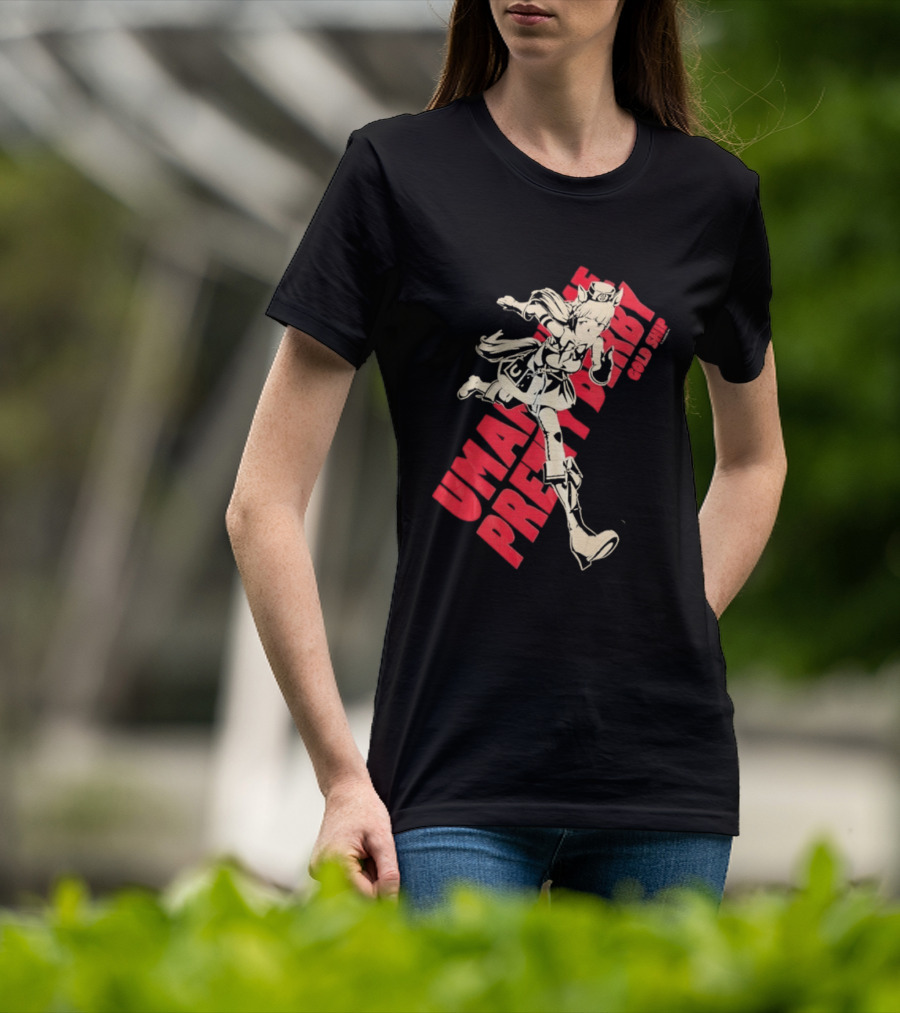 Umamusume Pretty Derby Gold Ship Anime Character Running Pose T-Shirt