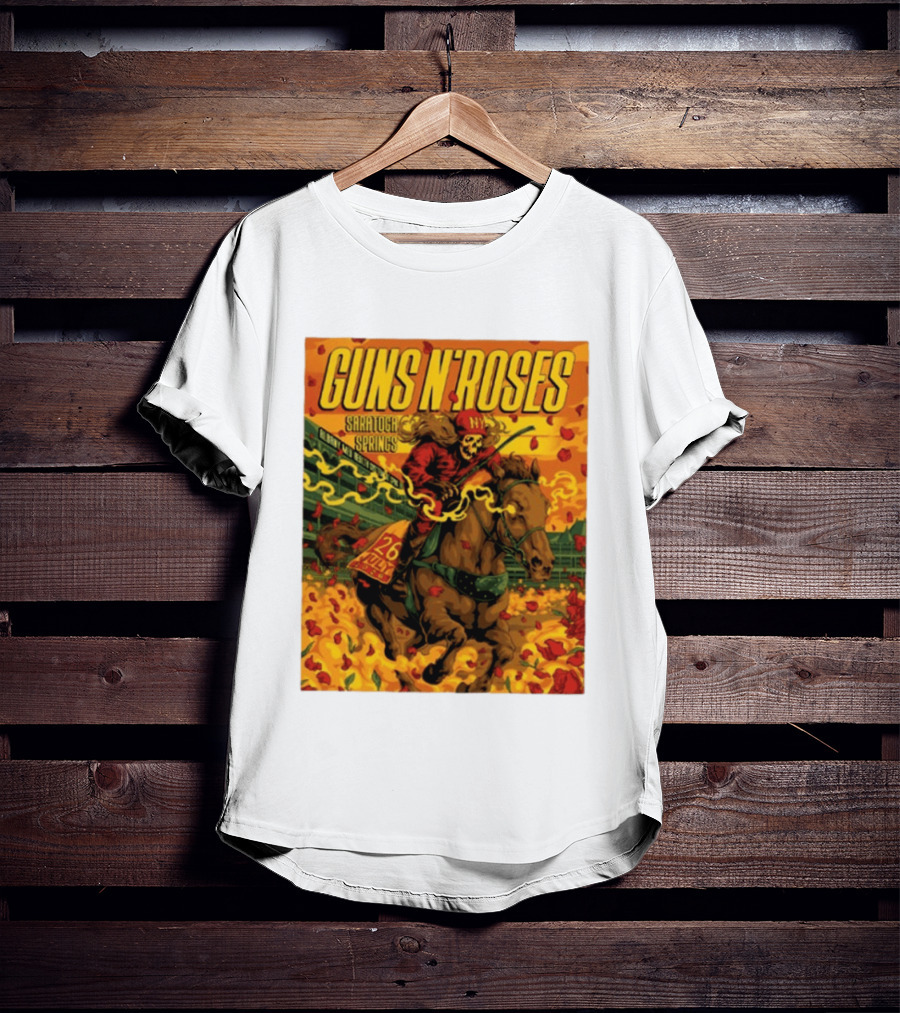 Guns N' Roses Saratoga Springs July 26 2026 Equestrian Skull Rider NY Event T-Shirt