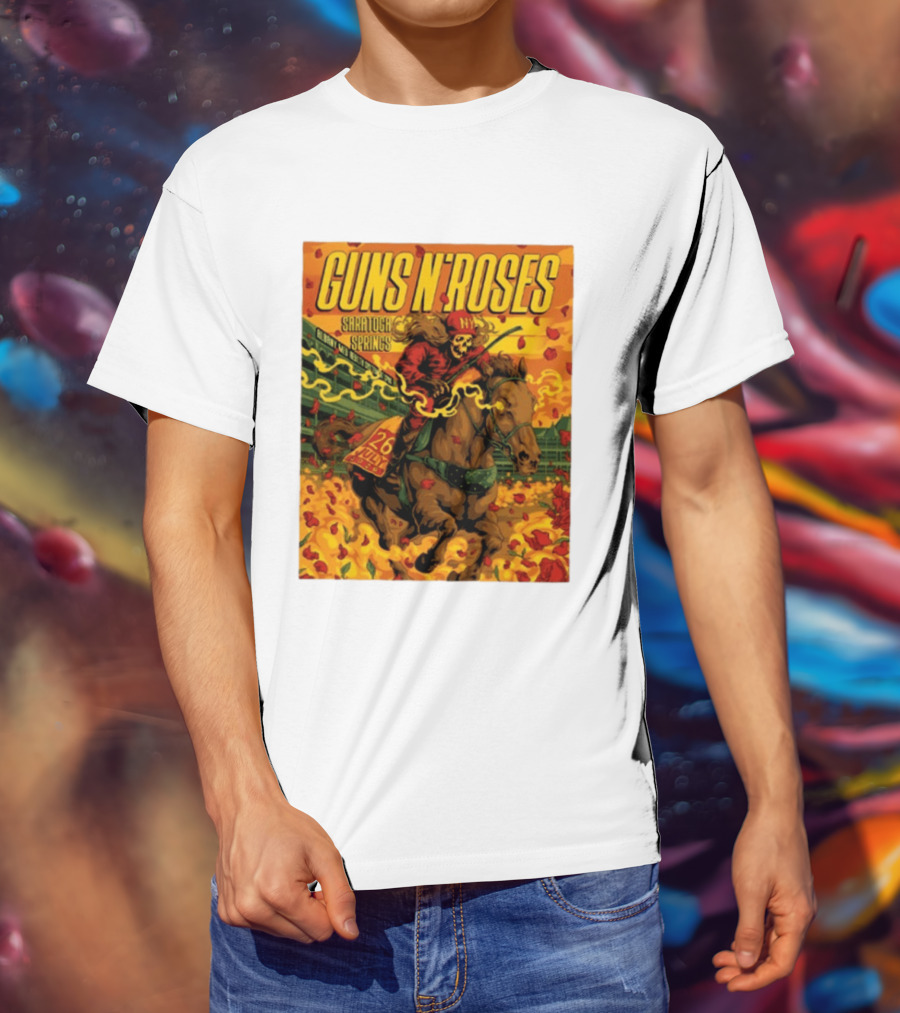 Guns N' Roses Saratoga Springs July 26 2026 Equestrian Skull Rider NY Event T-Shirt