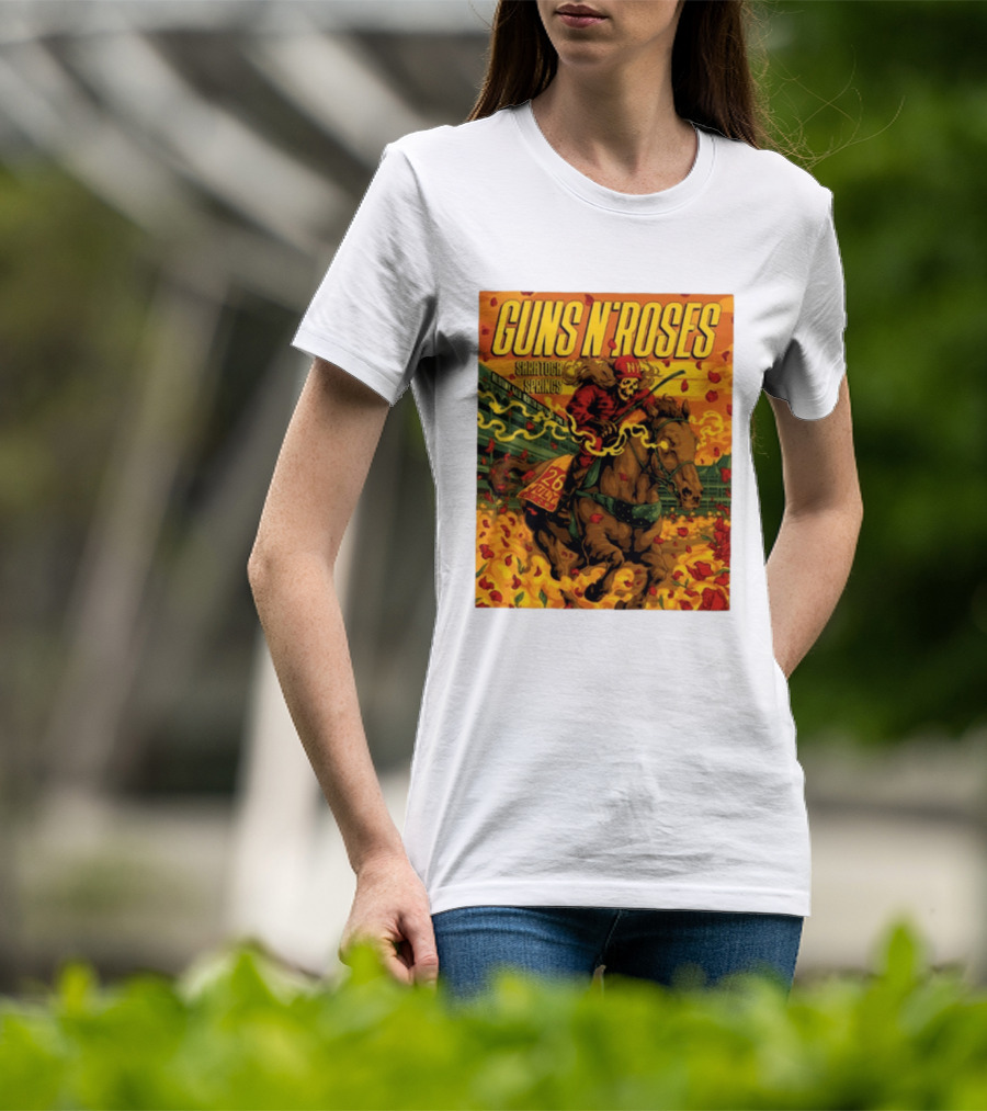 Guns N' Roses Saratoga Springs July 26 2026 Equestrian Skull Rider NY Event T-Shirt
