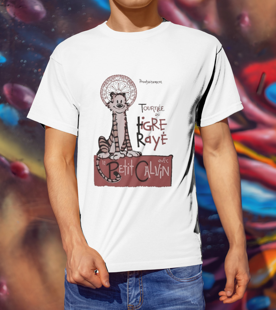 Tournée Du Tigre Raye Le Petit Calvin Avec Hobbes T-Shirt