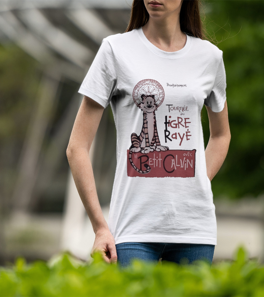 Tournée Du Tigre Raye Le Petit Calvin Avec Hobbes T-Shirt